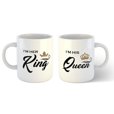 King and Queen fancy pair mugs