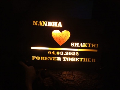 Forever Together LED Engraving Message frame