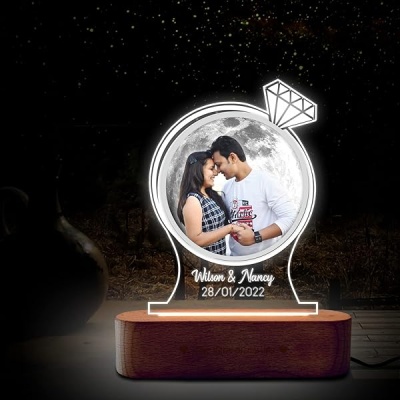 Ring model with photo LED gift